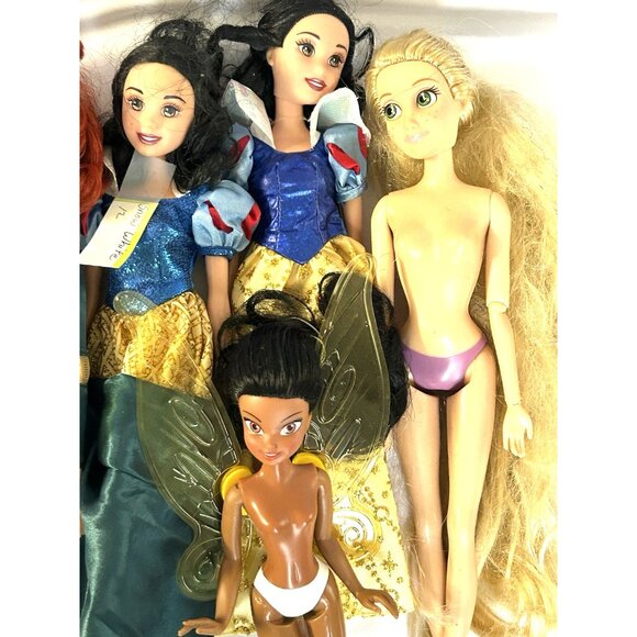 Disney Princess & Fairies Doll Lot 17 Ariel Merida Elsa Tinker Bell Rapunzel - Picture 10 of 11
